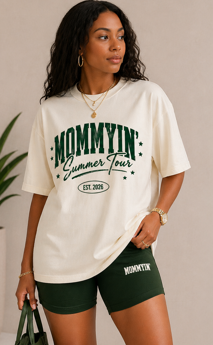 Mommyin' Summer Tour Tee- Green – Millennial Mommy with Melanin