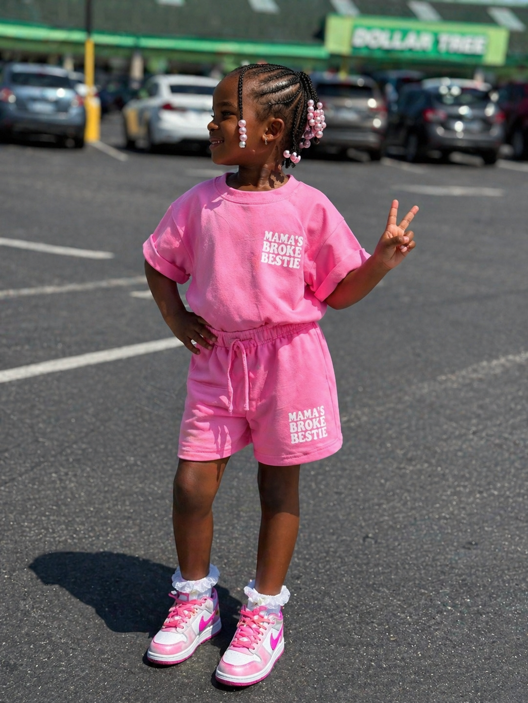 Mama’s Broke Bestie Kids Set - Pink
