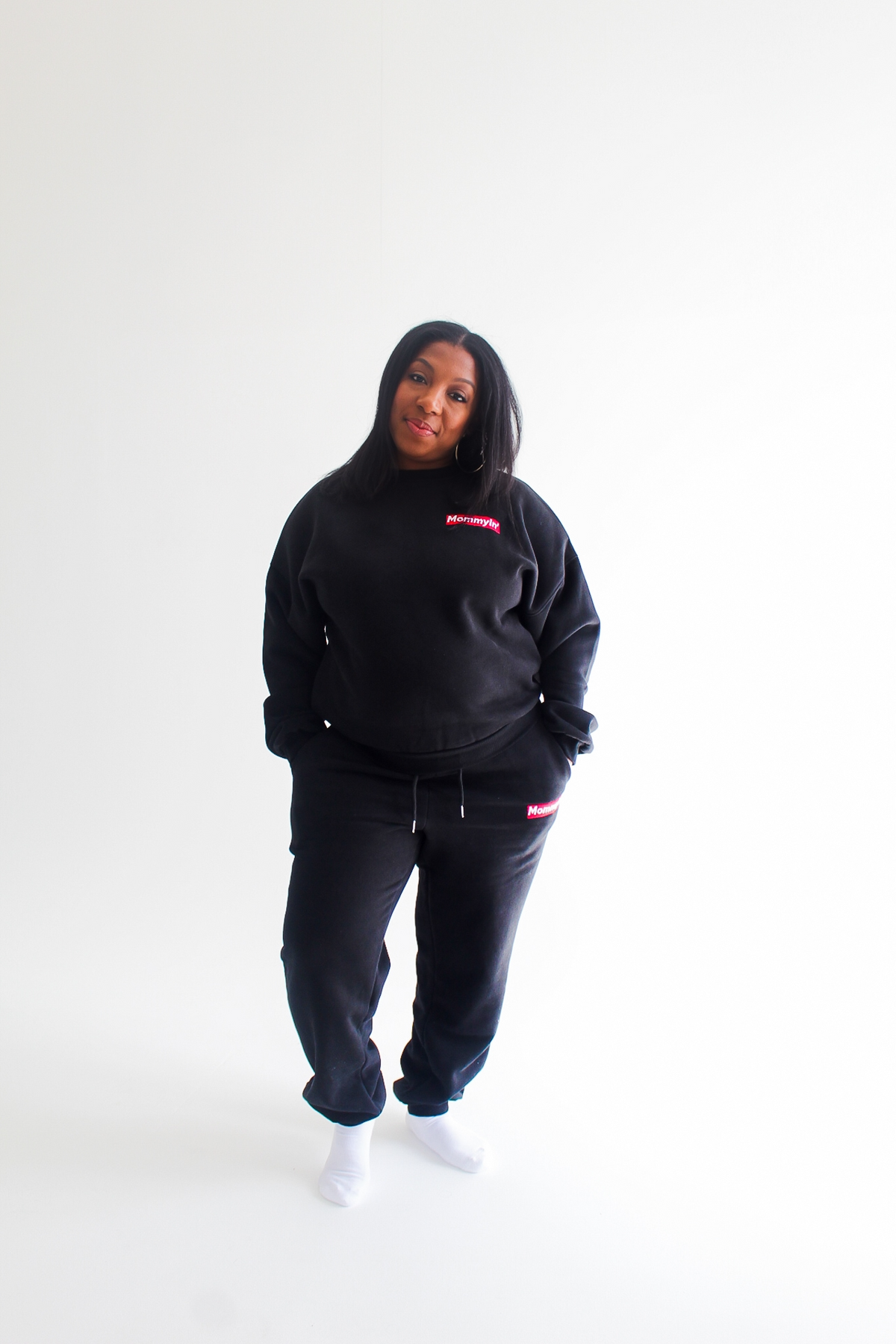 Supreme Mommyin’ Crewneck Sweatsuit - Black