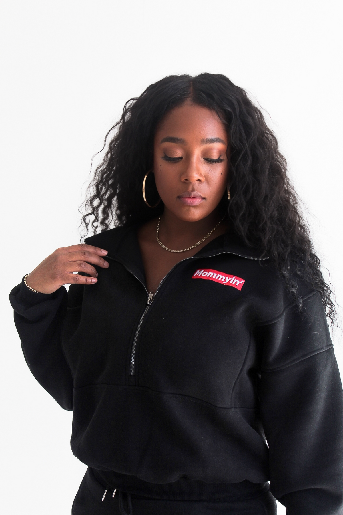 Supreme Mommyin’ Half-Zip Sweatshirt - Black