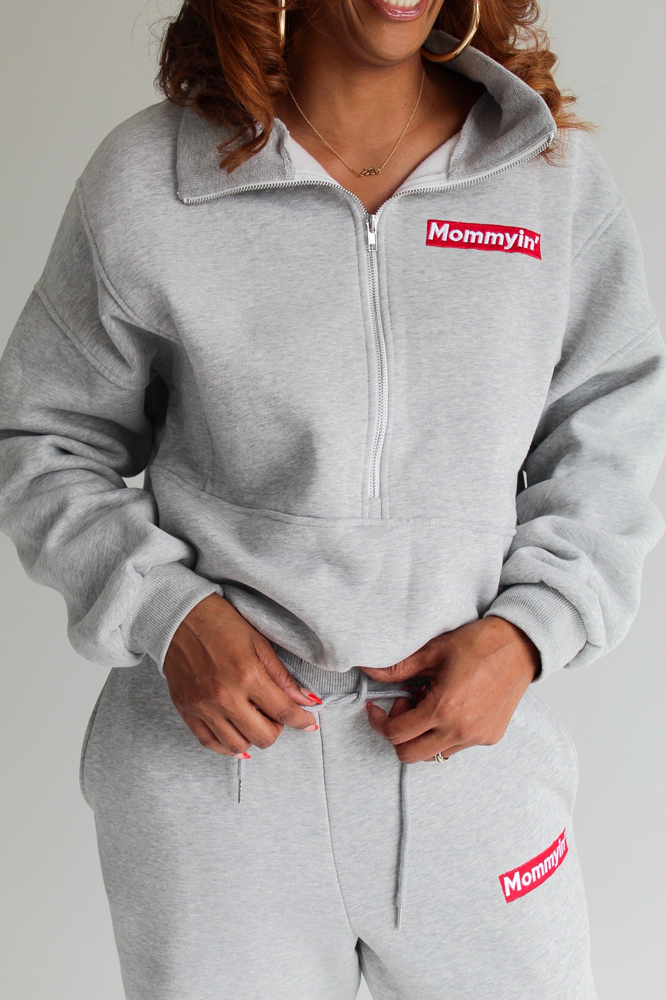 トップス Mamilyn Supreme Mommyin' Sweatsuit in Grey – Millennial Mommy with Melanin