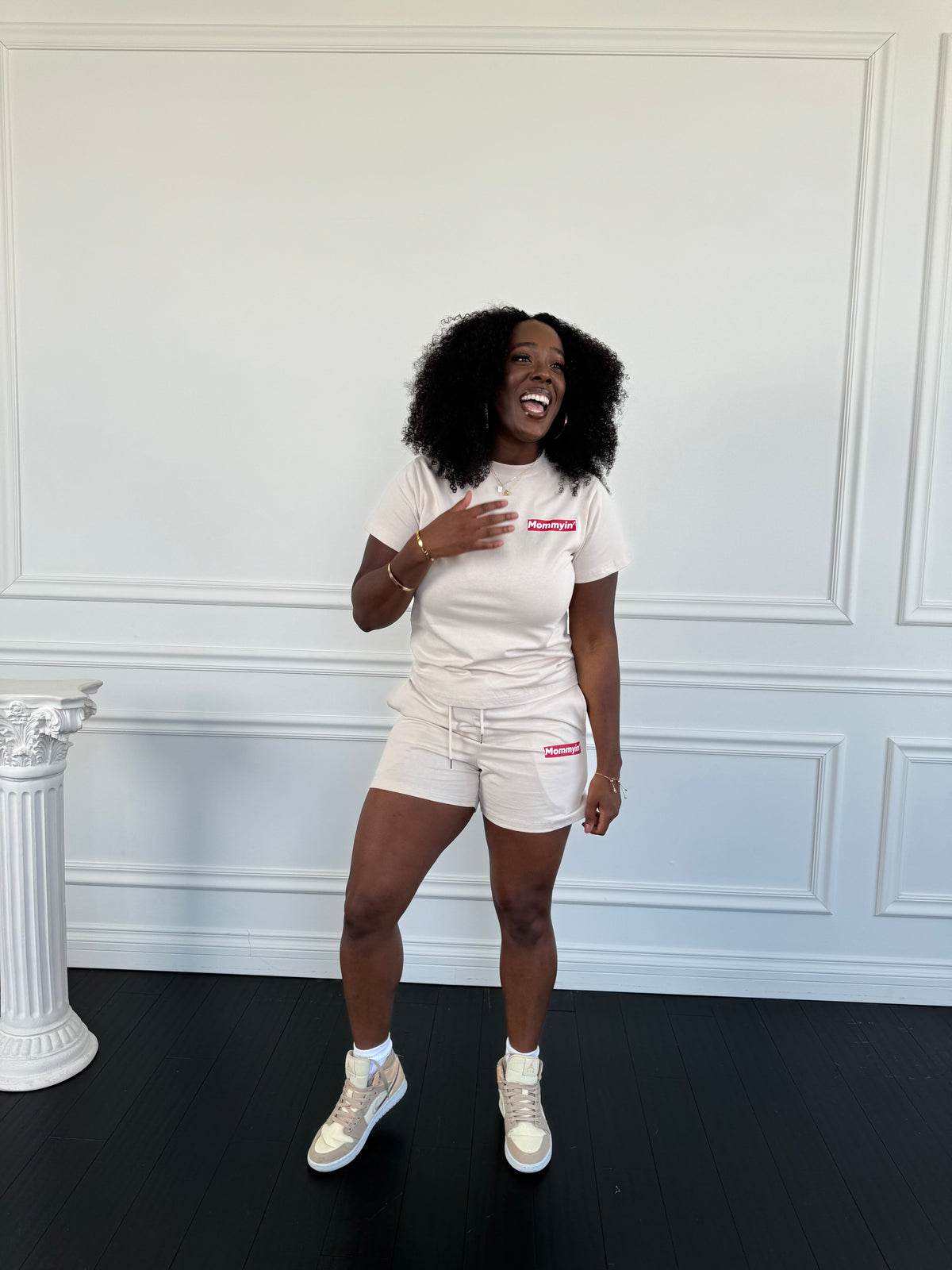 Cream Women’s Short Set