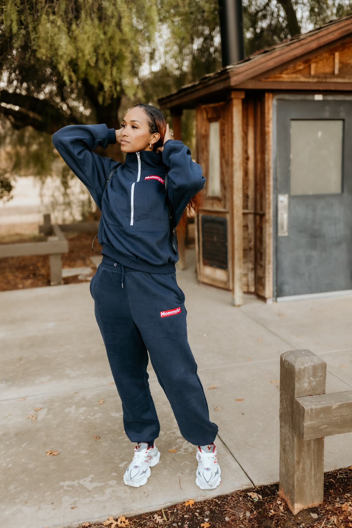 Supreme Mommyin’ Half Zip Set - Navy