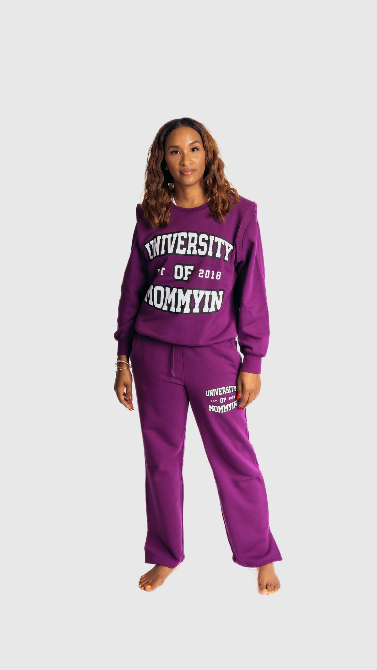 University of Mommyin Wide Leg Sweatsuit - Purple Rain