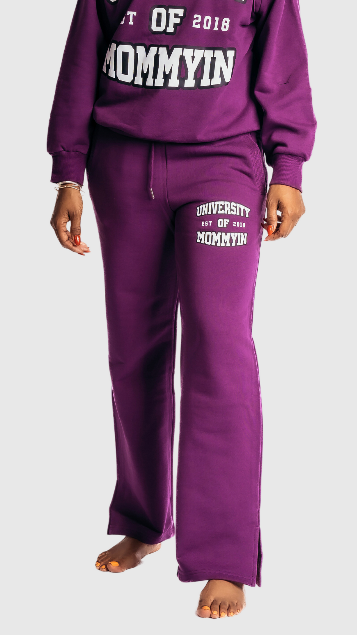 University of Mommyin Wide Leg Sweatsuit - Purple Rain
