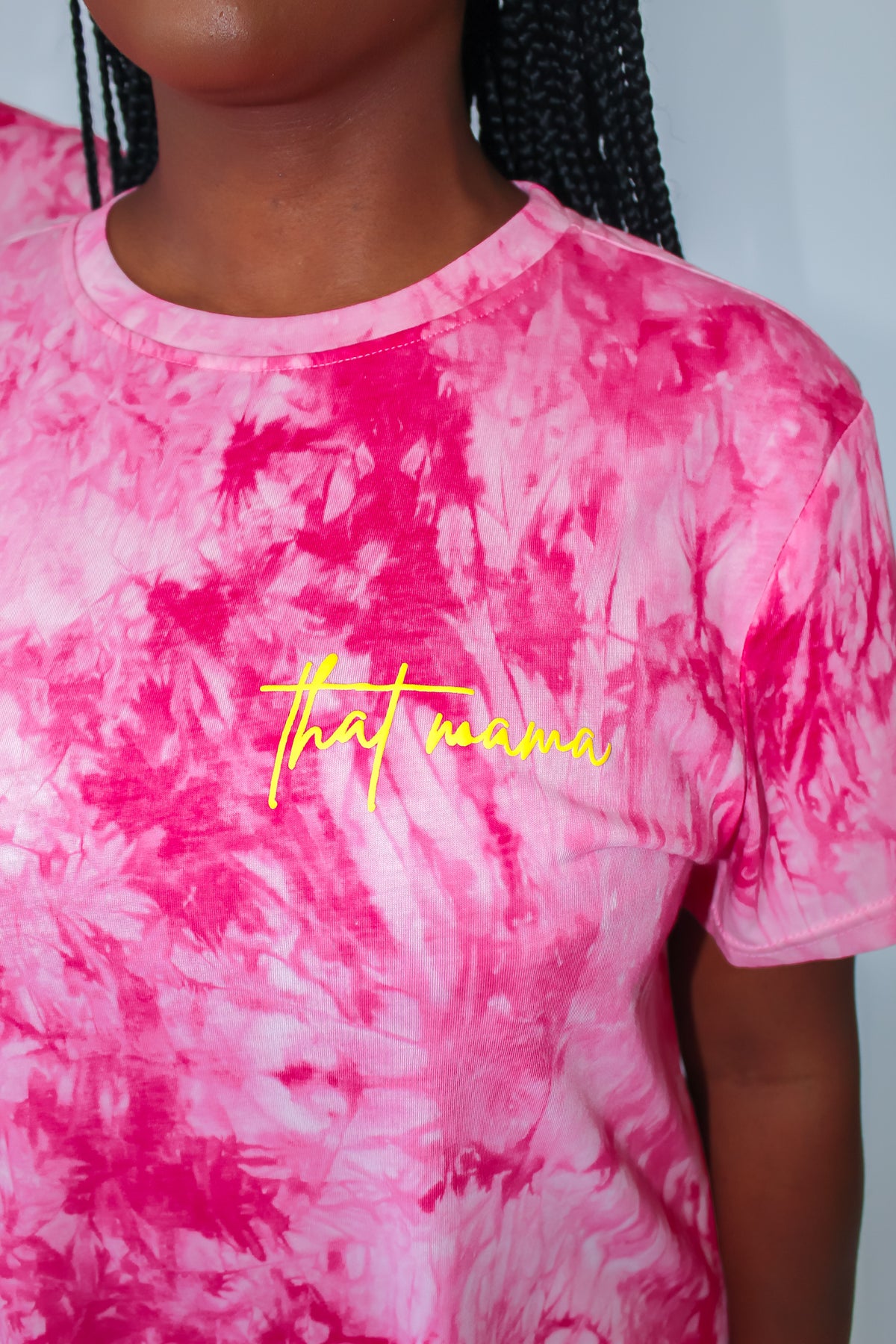 That Mama Tie Dye T-Shirt Dress Neon Pink – Millennial Mommy