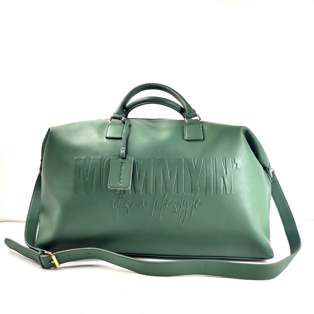 Mommyin Lifestyle Weekender Bag - Green Vegan Leather