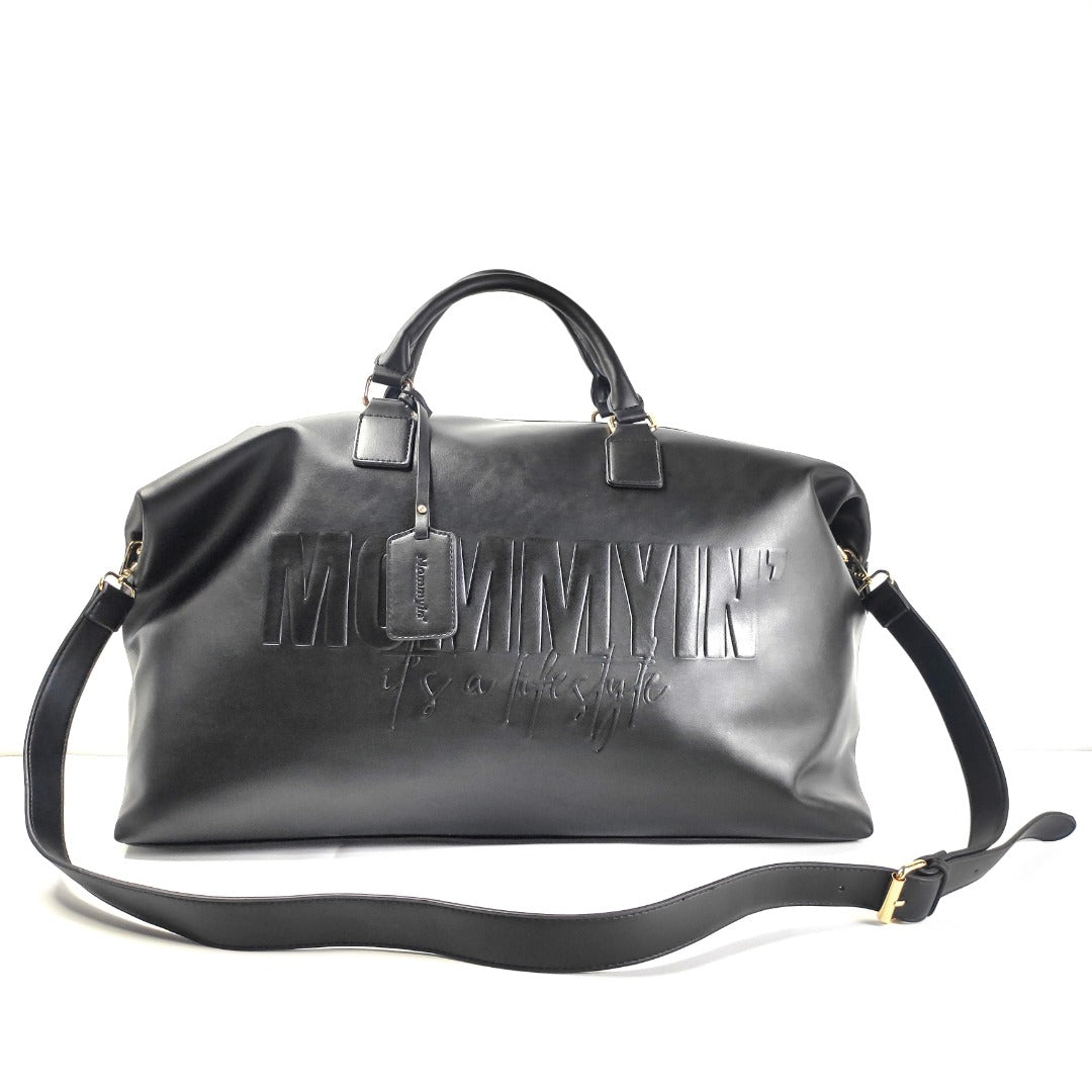 Mommyin Lifestyle Weekender Bag - Black Vegan Leather