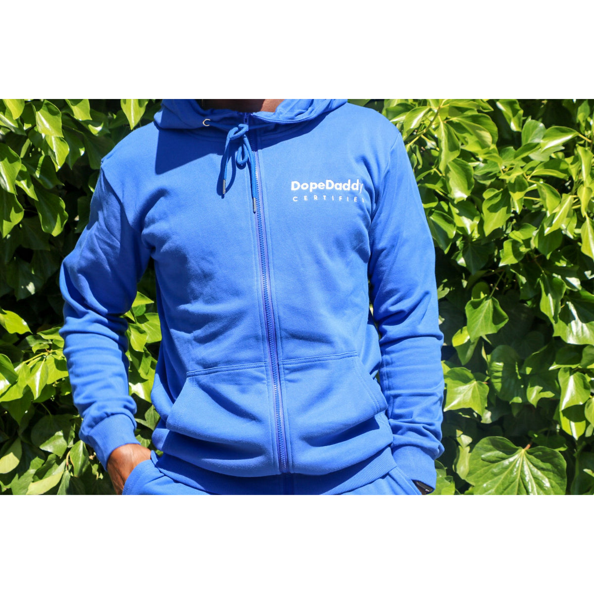 Dope Daddy Certified Zip Up Hoodie - Nipsey Blue