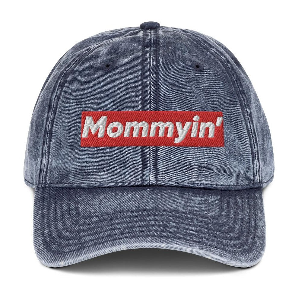 Mommyin Baseball Cap - Distressed Blue